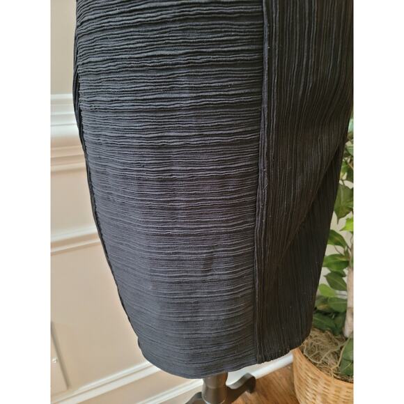CATO Pleated Dress Women's Medium Black Sleeveless Round Neck Shift Dress - Picture 4 of 13